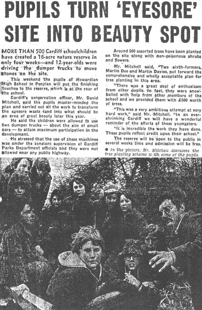 Newspaper cutting
South Wales Echo
March 27th 1974
