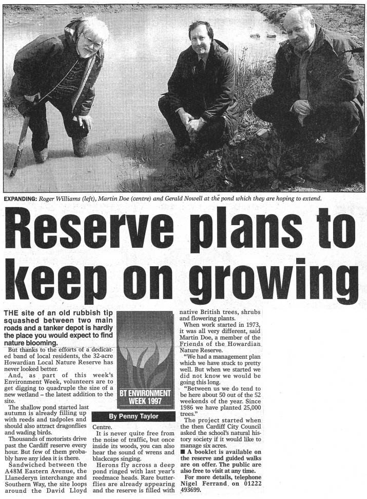 Newspaper cutting
South Wales Echo
April 1997
