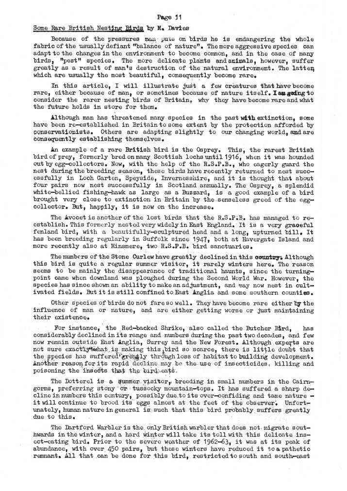 Natural History Gazette
No. 10 July 1974