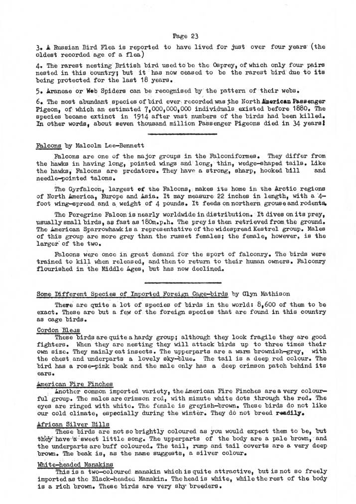 Natural History Gazette
No. 10 July 1974