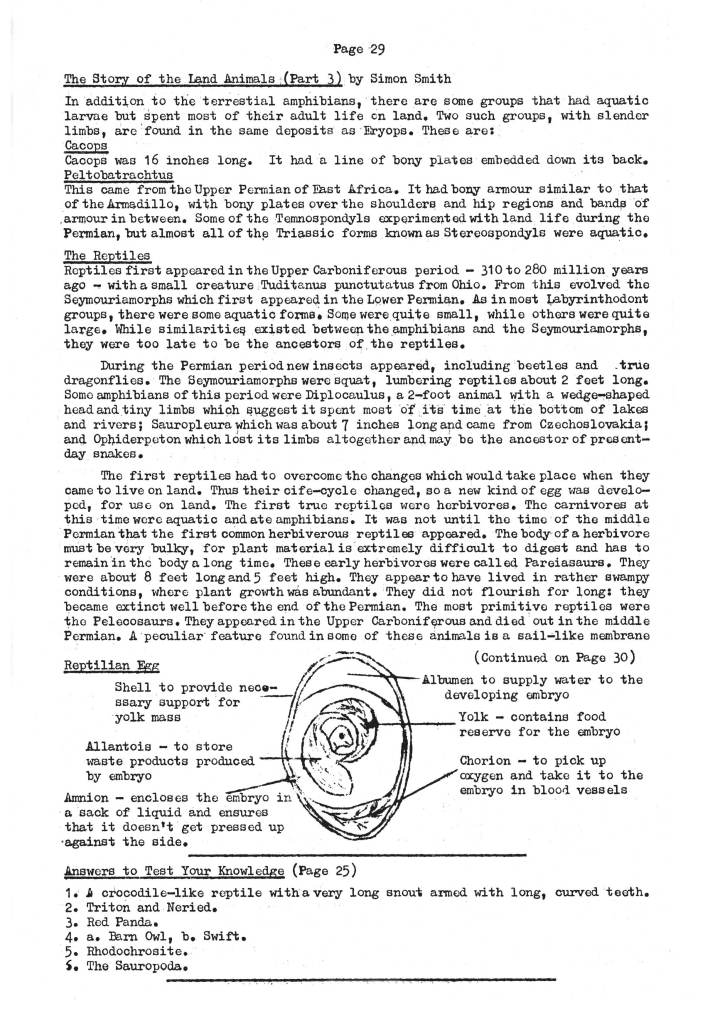 Natural History Gazette
No. 10 July 1974