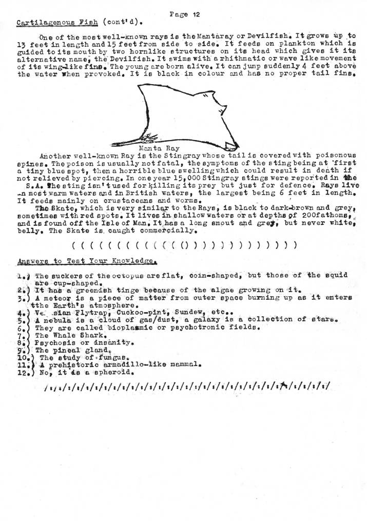 Natural History Gazette
No. 9 March 1974