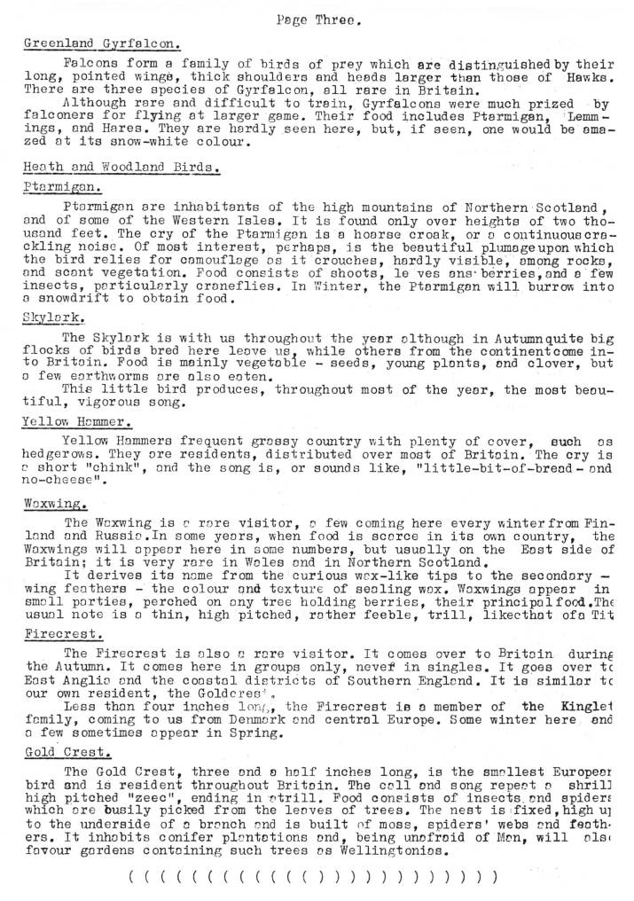 Natural History Gazette
No. 15 April 1975