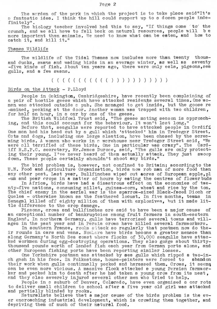 Natural History Gazette
No. 16 May 1975