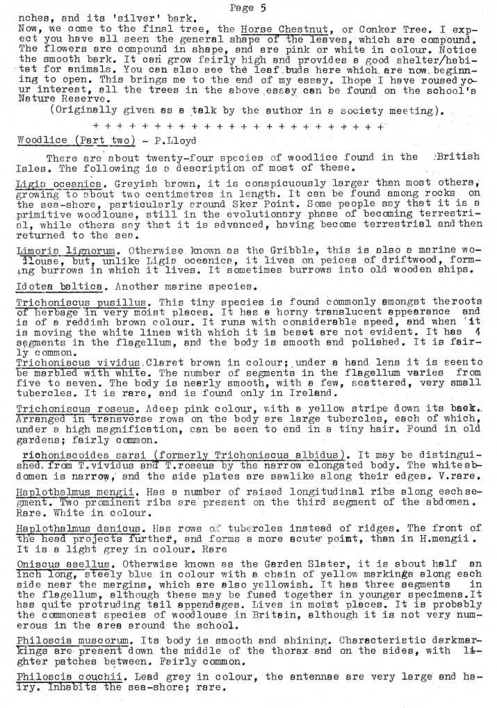 Natural History Gazette
No. 16 May 1975