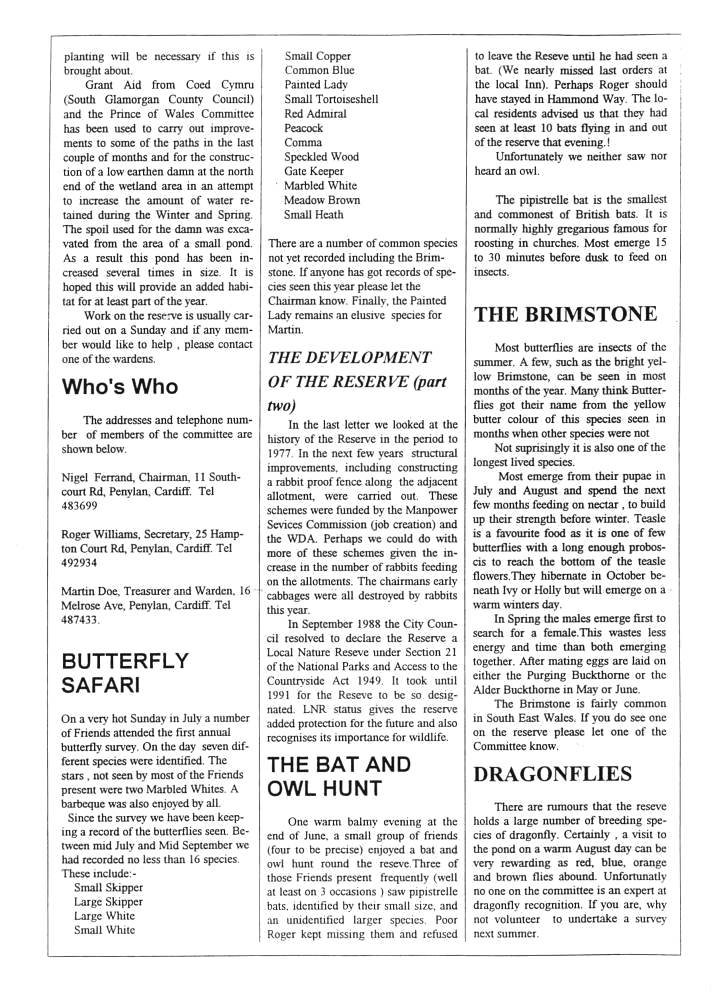 Newsletter Autumn 1994 no. 2