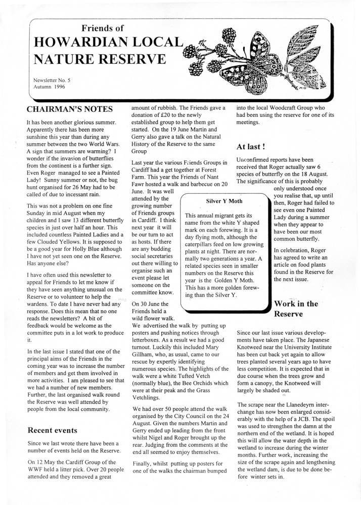 Newsletter Autumn 1996 no. 5