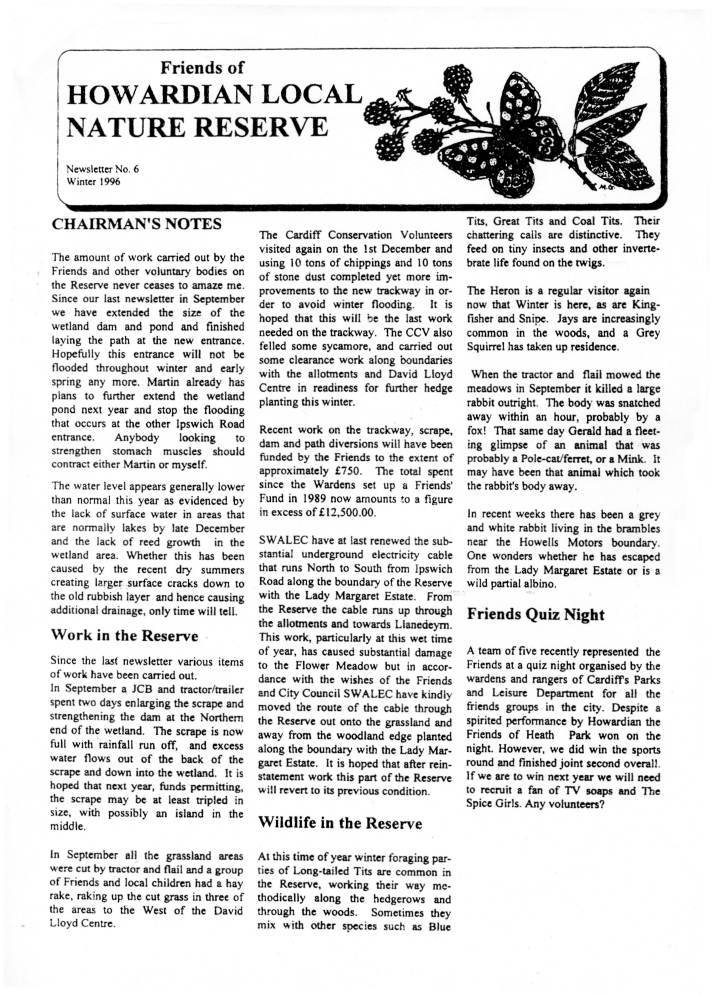 Newsletter Winter 1996 no. 6
