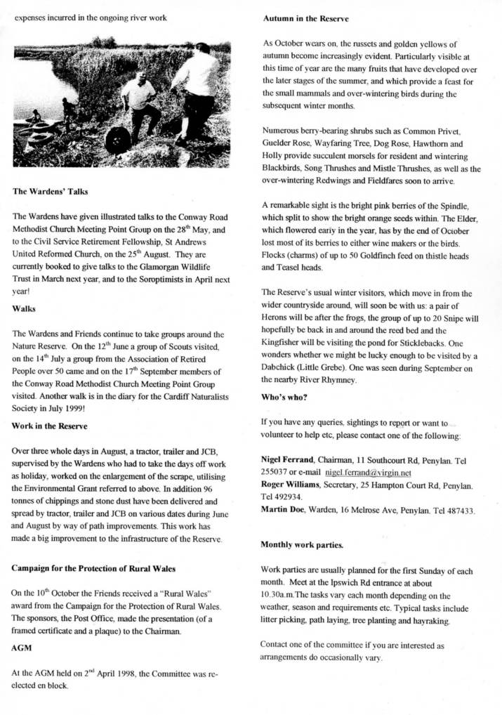 Newsletter Autumn 1998 no. 8