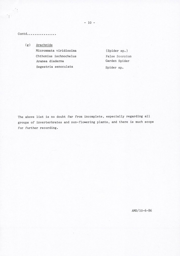 Species List 1973/1986 1992 page 10