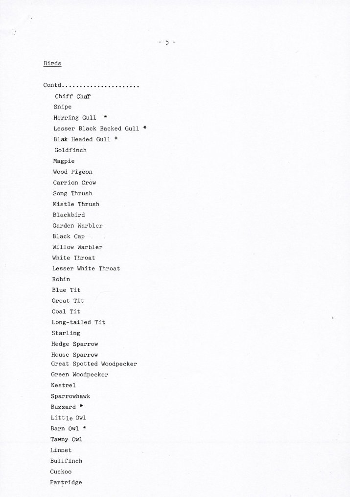 Species List 1973/1986 1992 page 5