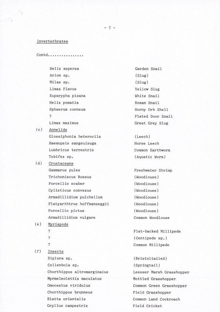 Species List 1973/1986 1992 page 7