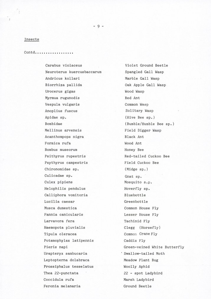Species List 1973/1986 1992 page 9