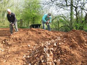 Howardian Local Nature Reserve  Chippings & stone dust spread Hammond Way entrance April 2012