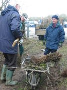 Howardian Local Nature Reserve 
  Friend's team ready to plant
