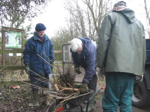 Howardian Local Nature reserve 
  Friend's with plants and tools ready to plant