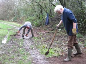 Howardian Local Nature Reserve Clearing path Dec 2011