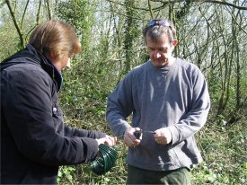 Howardian Local Nature Reserve
  Cutting wire for dormouse box