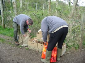 Howardian Local Nature Reserve
  Packing dormouse boxes